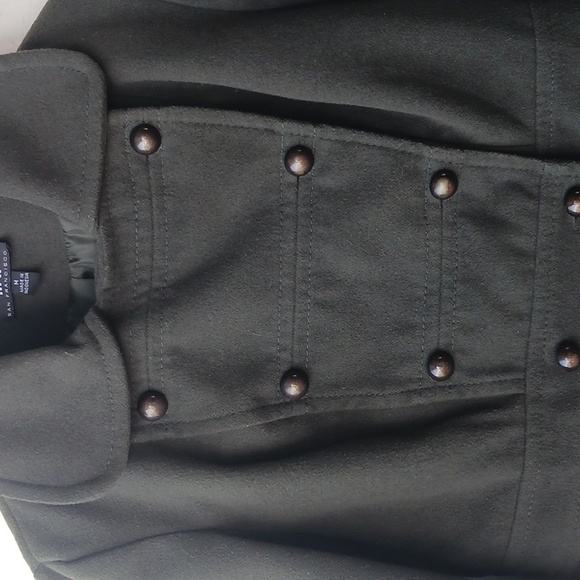 I.N. San Francisco militant green double buttoned jacket coat womens size medium - Picture 5 of 13